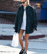 hailey-baldwin-January-11-2018-Out-in-West_Hollywood-green-plaid-shirt-sneakers-style1.jpg